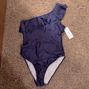 CUPSHE one-piece off the shoulder swim suit.